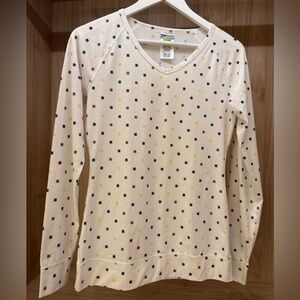 Burton Cream V-Neck Base layer with Colorful Squares Dry Ride Ski Snowboard